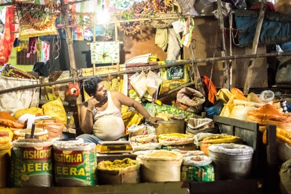 Trhovec na květinovém trhu, Kalkata, Nikon D850, Nikon D850, Nikon 50mm f/1,4 AF-S, ISO 12800, 1/640s, f/1,8 | Pavel Macenauer | Pavel Macenauer