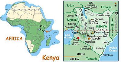 Mapa: Keňa a přírodní rezervace Masai Mara Mapa: Keňa a přírodní rezervace Masai Mara