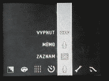 Menu při snímání Menu při snímání