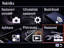 Základní obrazovka Menu