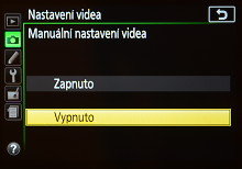 Nastavení videa